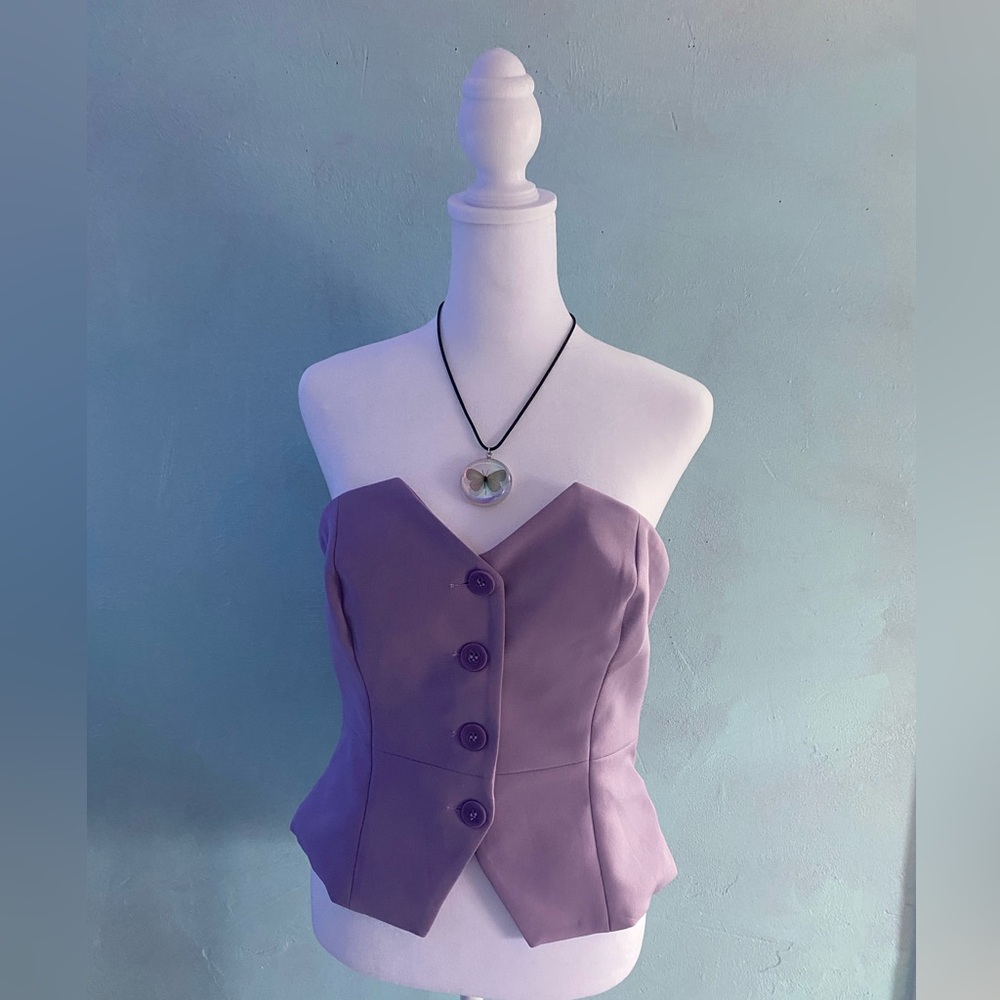 Dynamite Lavender Button-Down Blouse NWT - image 1